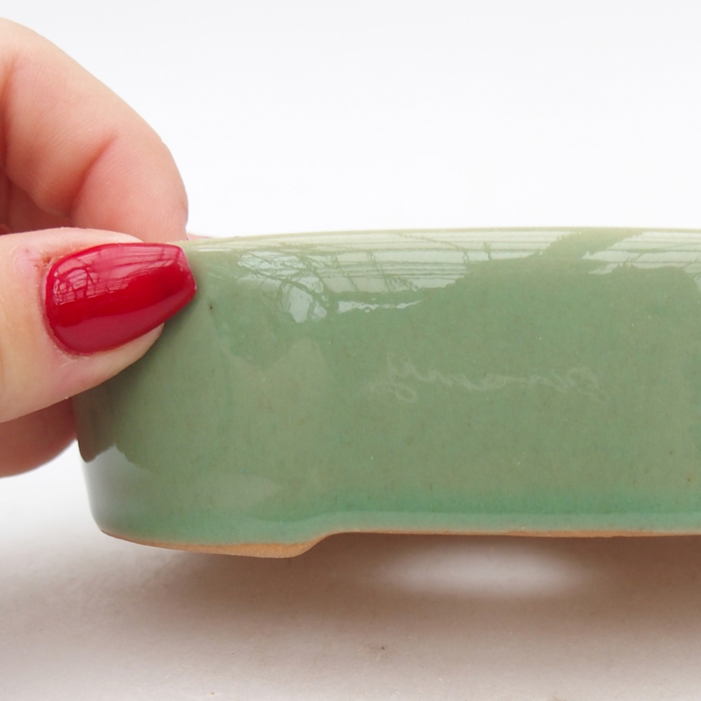 Bonsaischaal van keramiek 26 x 26 x 8 cm, kleur rood