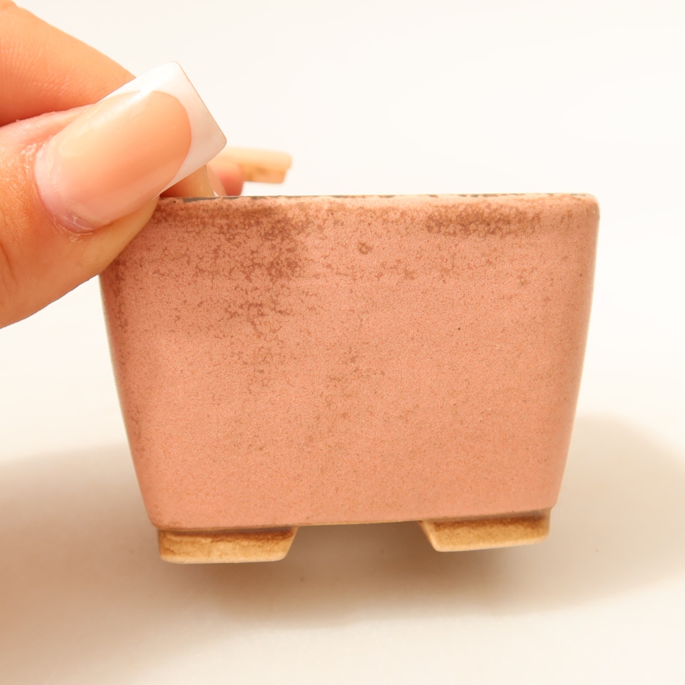 Keramische bonsaipot 6,5 x 6,5 x 4,5 cm, kleur roze