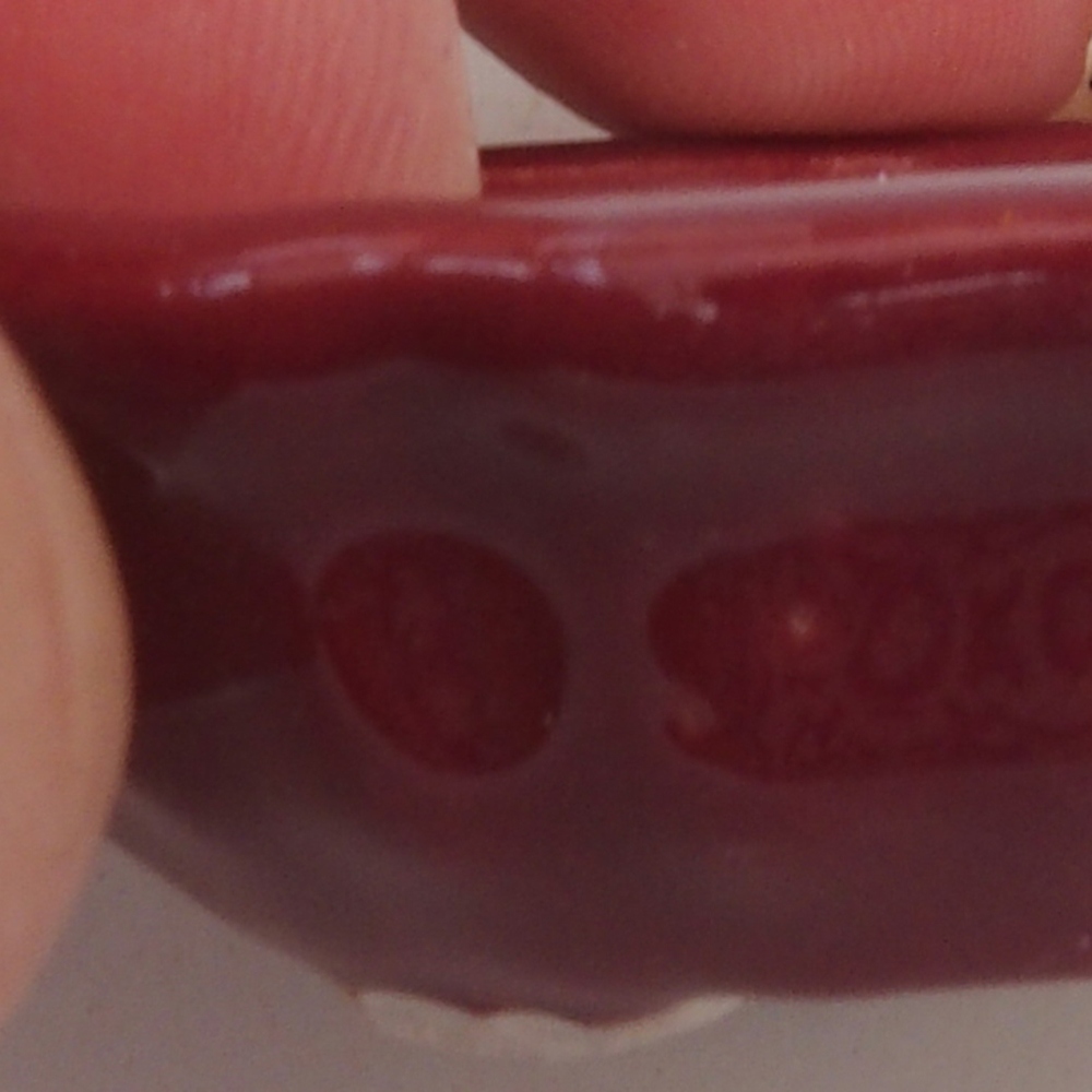 Mini bonsaischaal 5 x 5 x 1,5 cm, kleur bordeauxrood