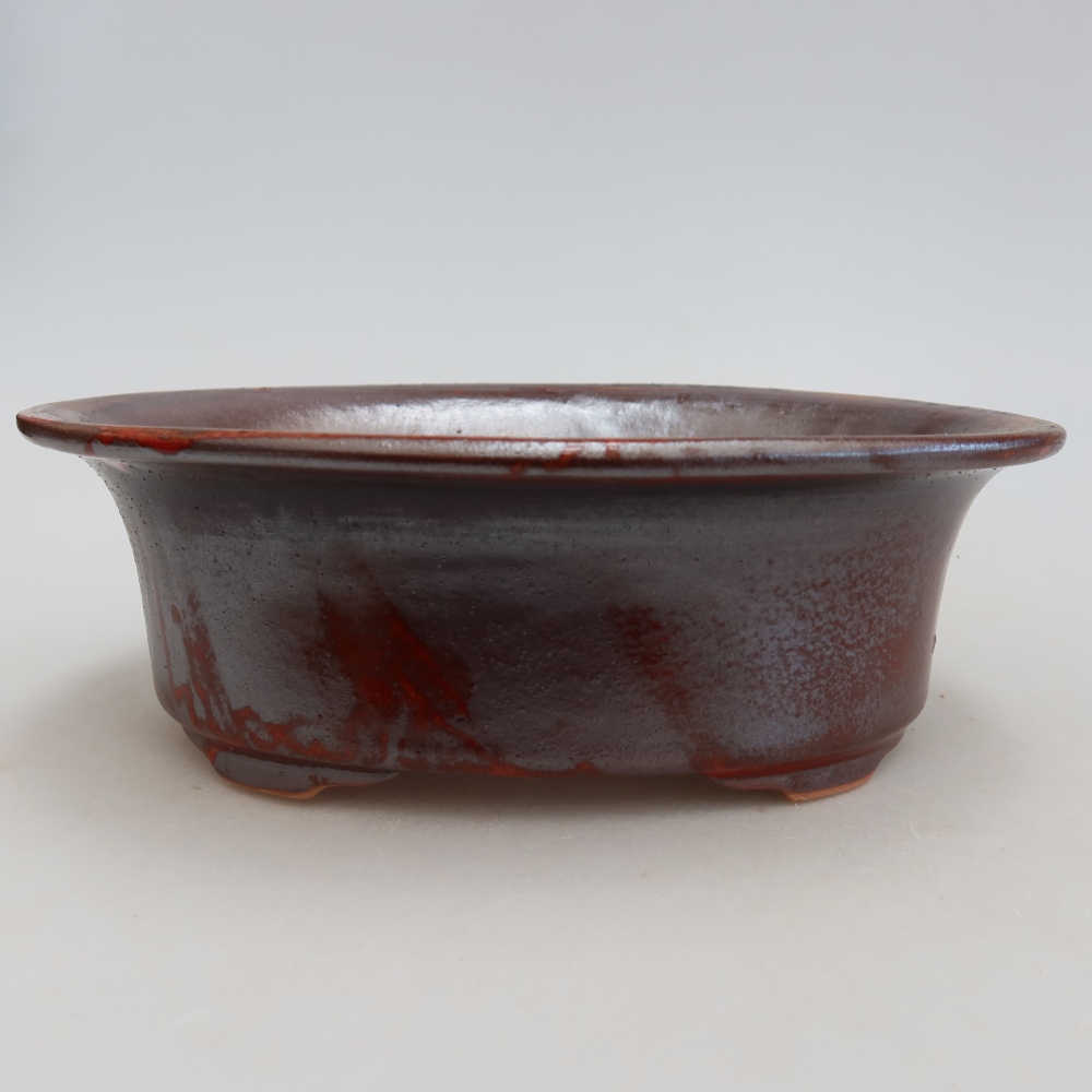 Keramische bonsaipot 19,5 x 15,5 x 6,5 cm, metaalachtige kleur