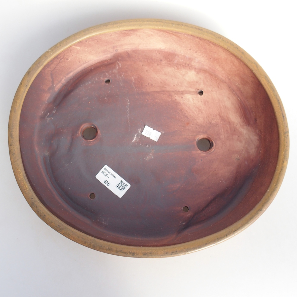 Bonsaischaal van keramiek 31,5 x 28,5 x 6,5 cm, bruin