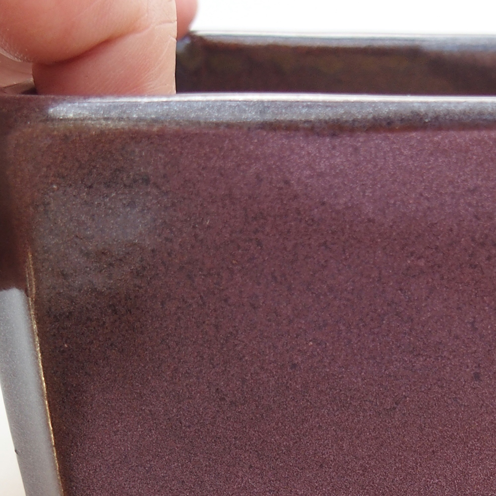 Bonsaischaal van keramiek 9 x 9 x 7 cm, bruin