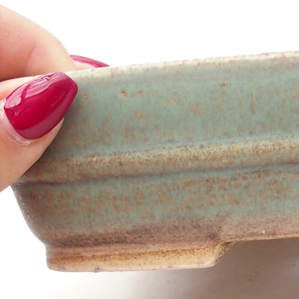 Bonsaischaal van keramiek 17,5 x 14 x 4,5 cm, groen