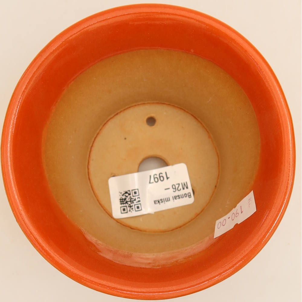 Keramische bonsaipot 11 x 11 x 7 cm, kleur oranje