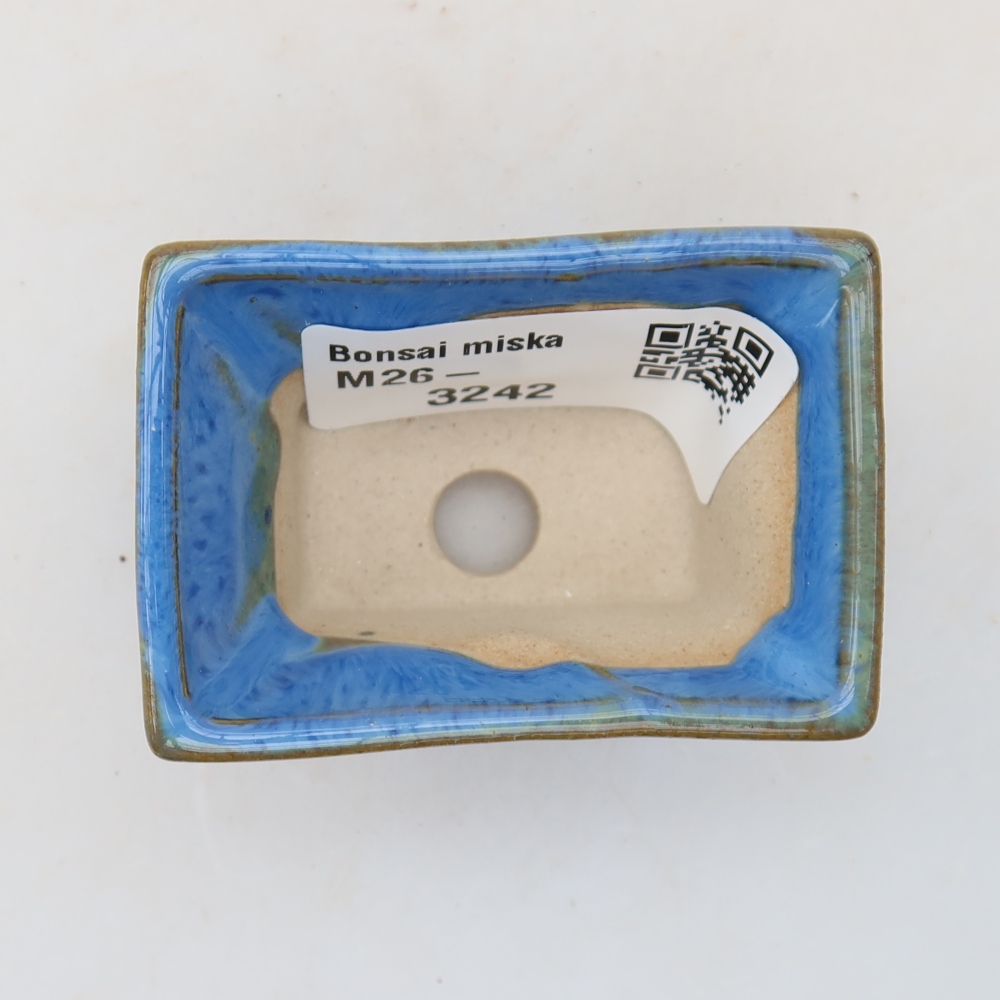 Keramische bonsaischaal 5,5 x 3,5 x 3 cm, kleur blauw