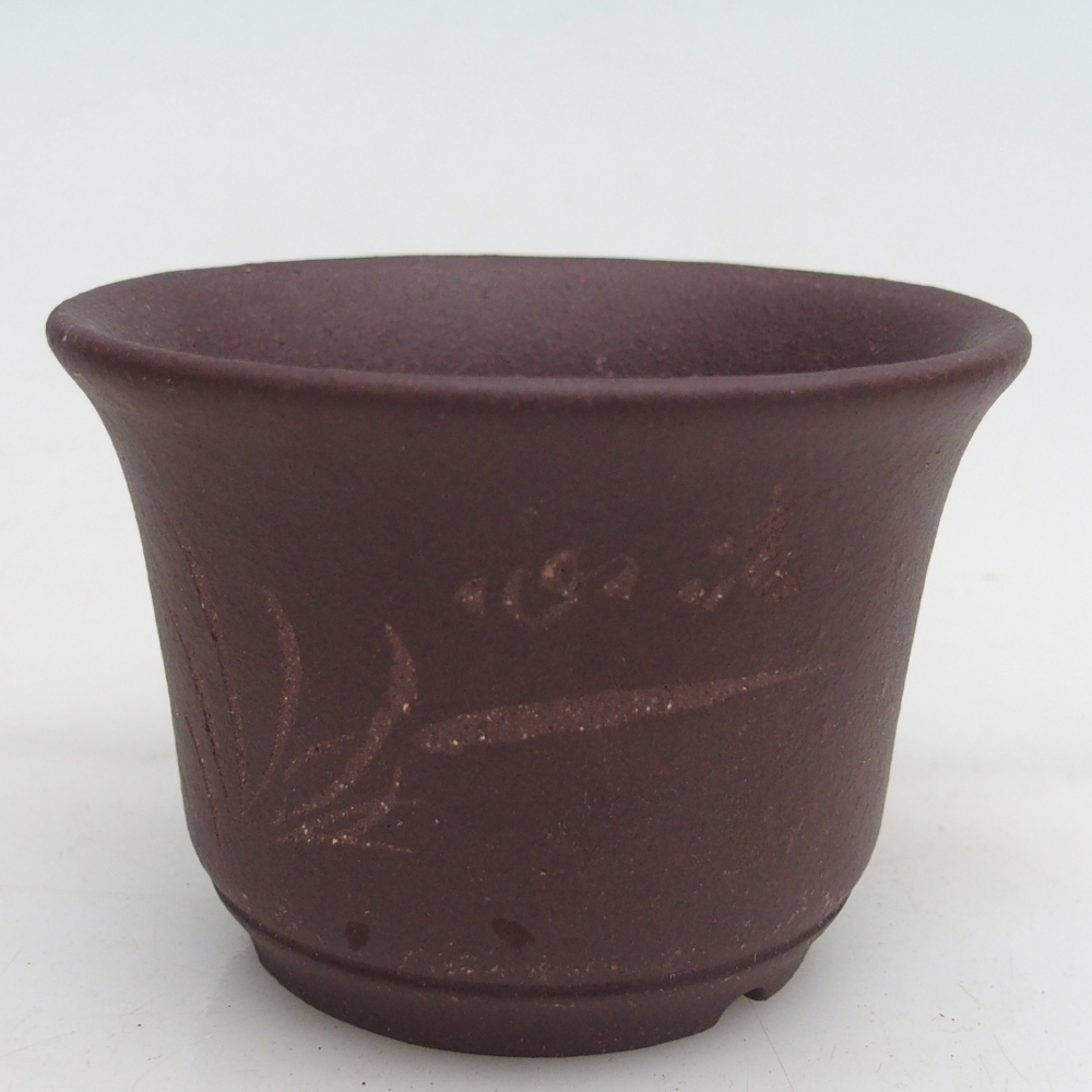Bonsaischaal van keramiek 9,5 x 9,5 x 6,5 cm, bruin