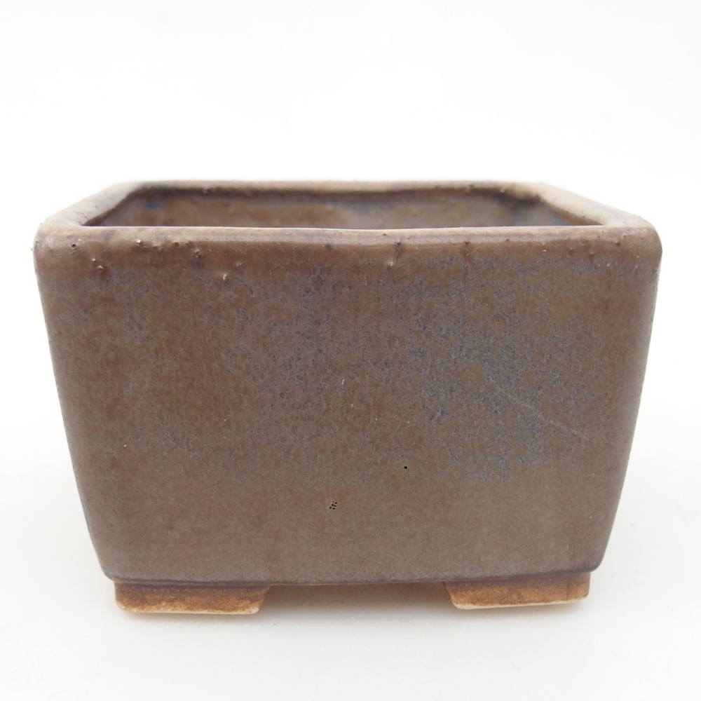 Bonsaischaal van keramiek 8,5 x 8,5 x 5,5 cm, kleur blauw