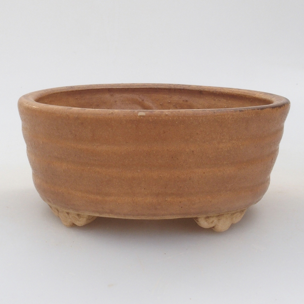 Bonsaischaal van keramiek 10 x 8,5 x 4 cm, bruin