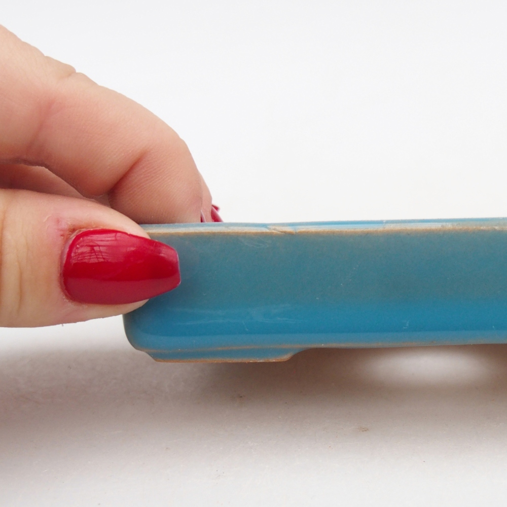 Bonsaischaal van keramiek 26 x 26 x 8 cm, kleur rood