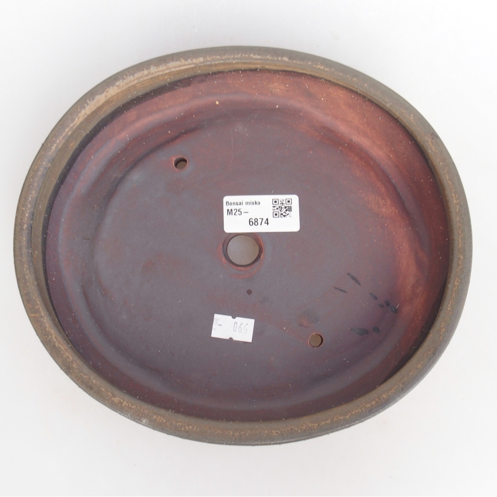 Bonsaischaal van keramiek 22,5 x 20 x 4,5 cm, bruin