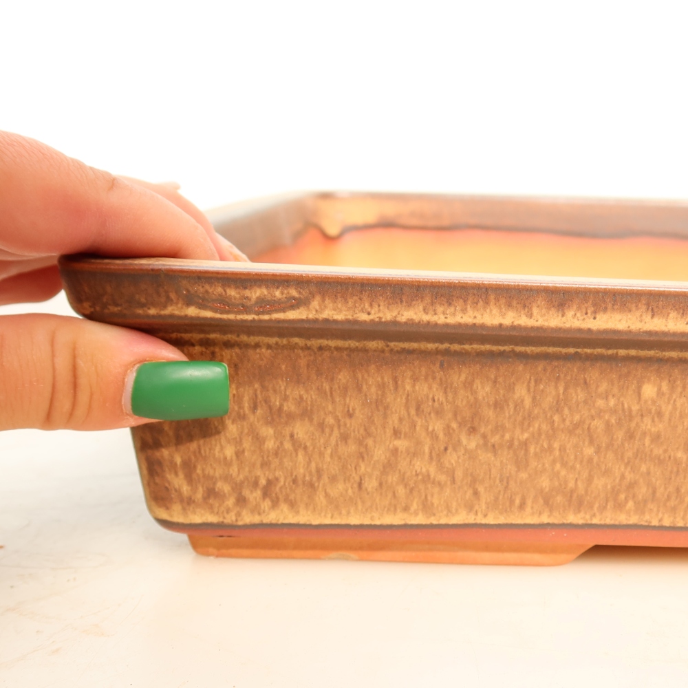 Keramische schaal  45 x 29 x 6,5 cm, kleur bruin