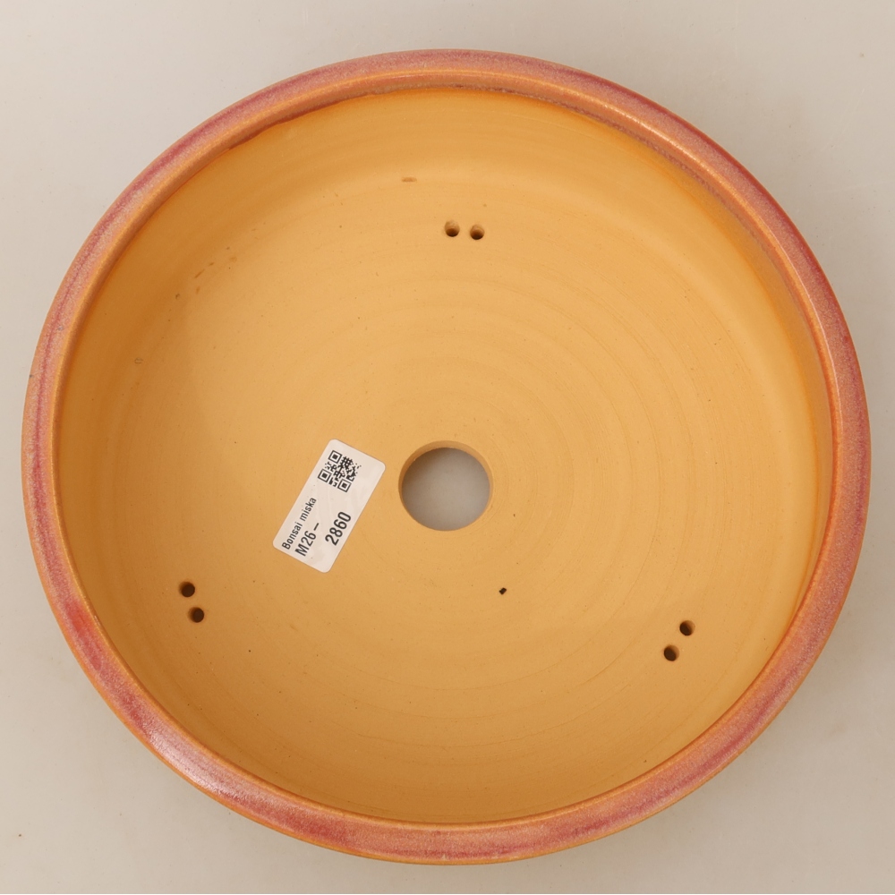 Keramische bonsai-schaal 23,5 x 23,5 x 7 cm, kleur: roze