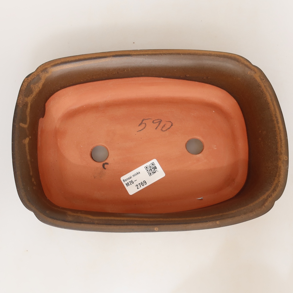 Keramische schaal  24 x 17 x 6 cm, kleur bruin
