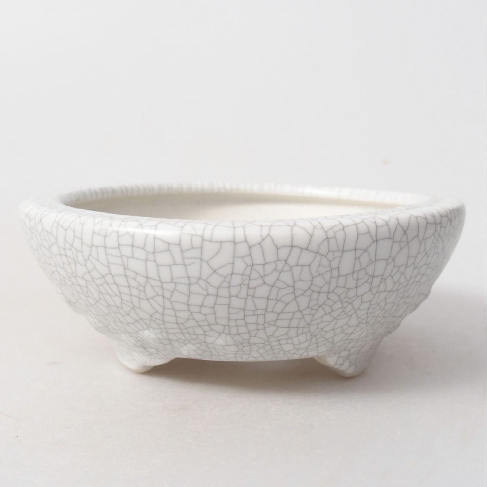 Bonsaischaal van keramiek 11,5 x 11,5 x 4,5 cm, raku kleur