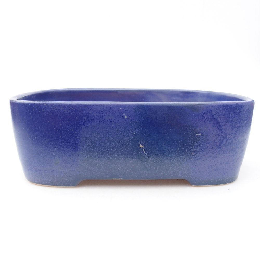 Bonsaischaal van keramiek 23 x 18 x 7,5 cm, kleur blauw