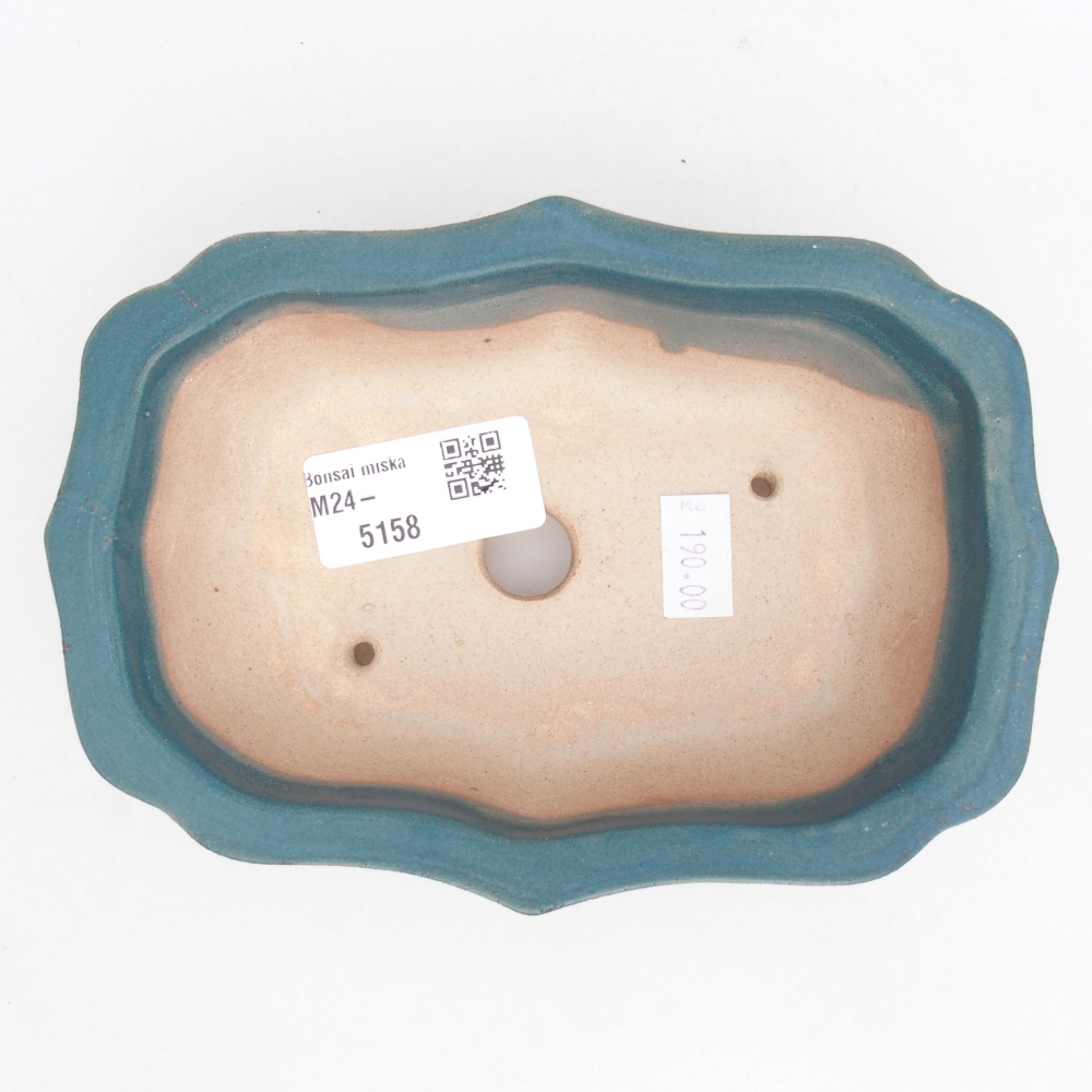 Bonsaischaal van keramiek 15,5 x 11,5 x 4,5 cm, kleur blauw
