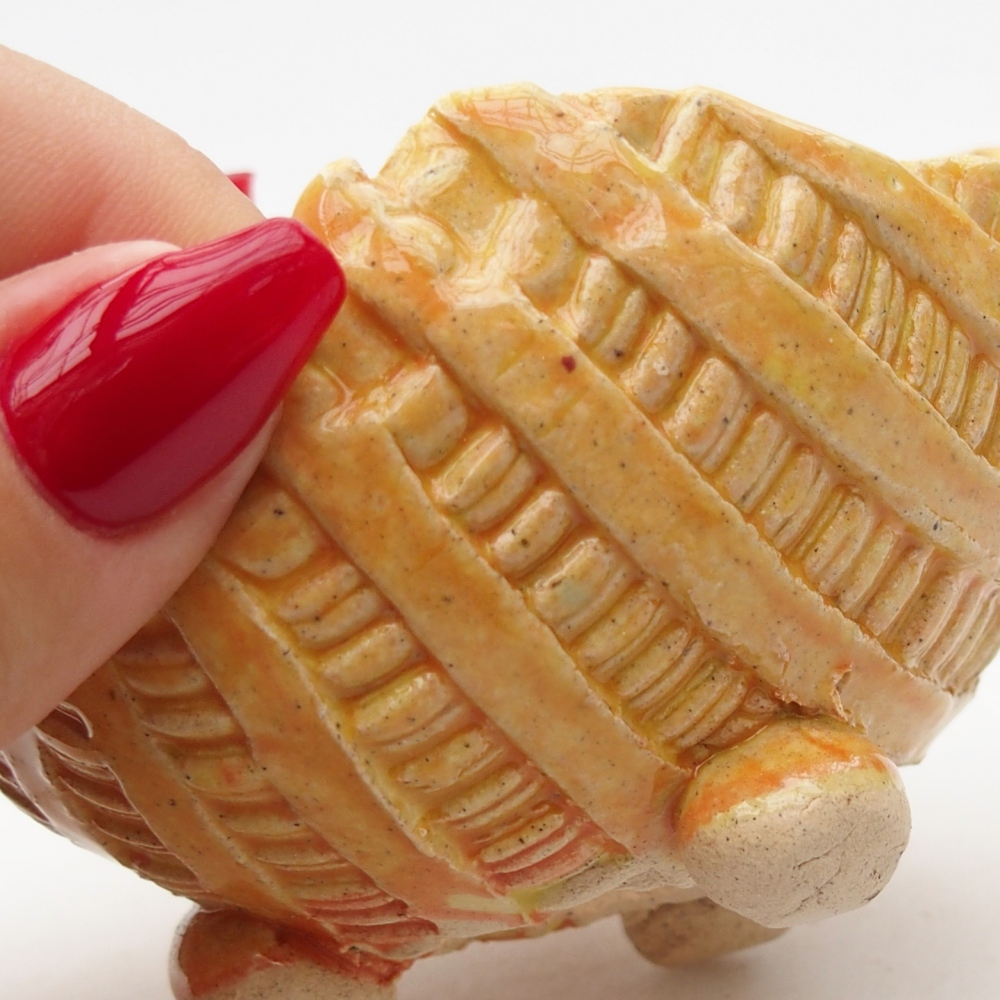 Keramische schelp 9 x 8 x 6 cm , geel