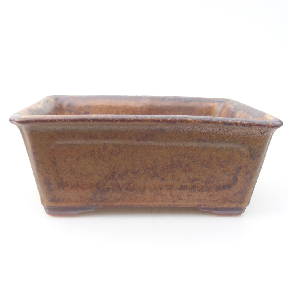 Bonsaischaal van keramiek 13,5 x 10 x 5,5 cm, bruin