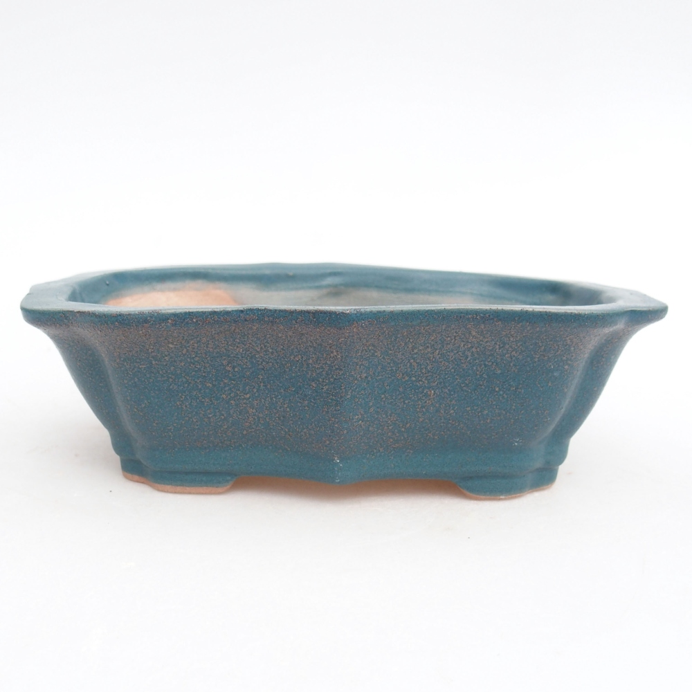 Bonsaischaal van keramiek 15,5 x 11,5 x 4,5 cm, kleur blauw