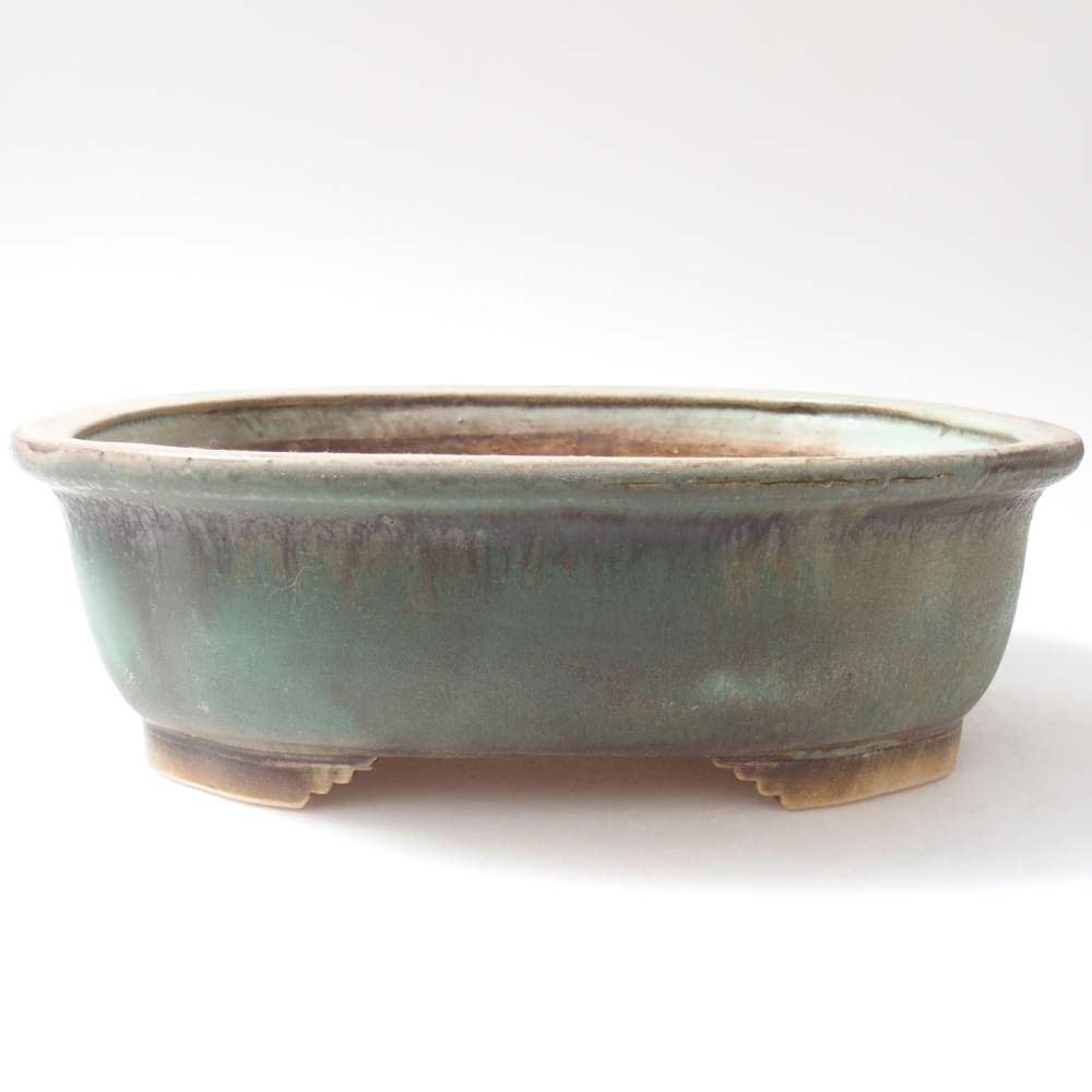 Bonsaischaal van keramiek 25 x 21 x 8 cm, groen