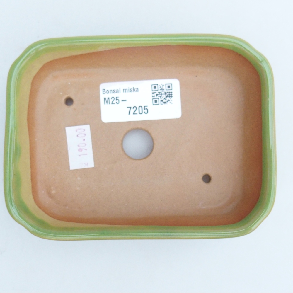 Bonsaischaal van keramiek 26 x 26 x 8 cm, kleur rood