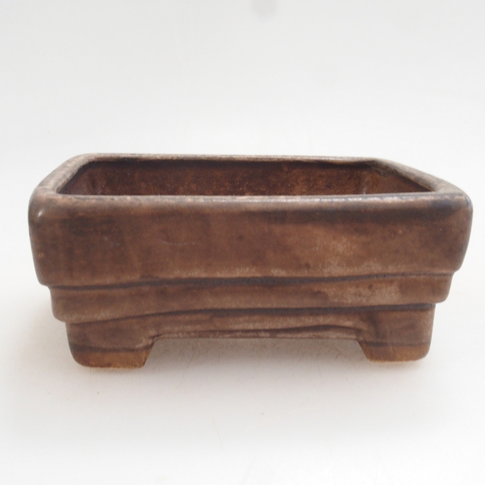 Bonsaischaal van keramiek 10 x 8,5 x 4 cm, bruin