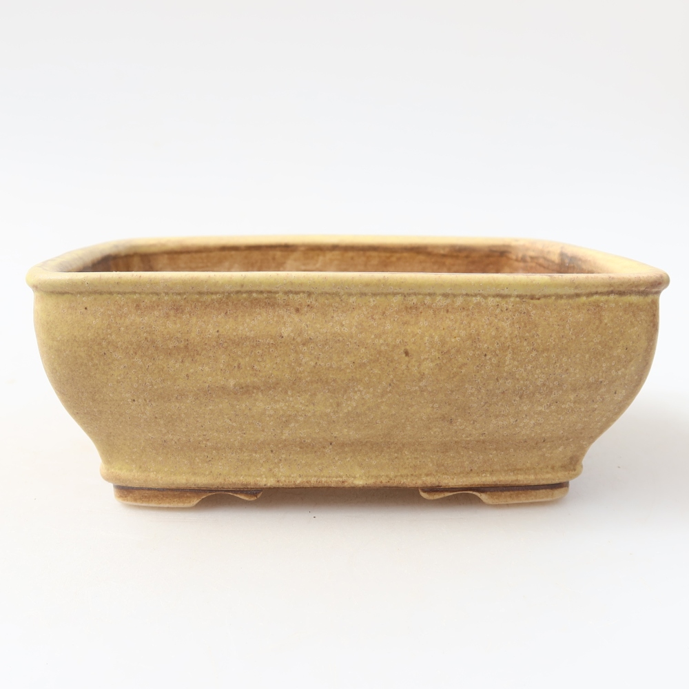Keramische bonsaipot 15 x 12,5 x 5,5 cm, kleur: geel
