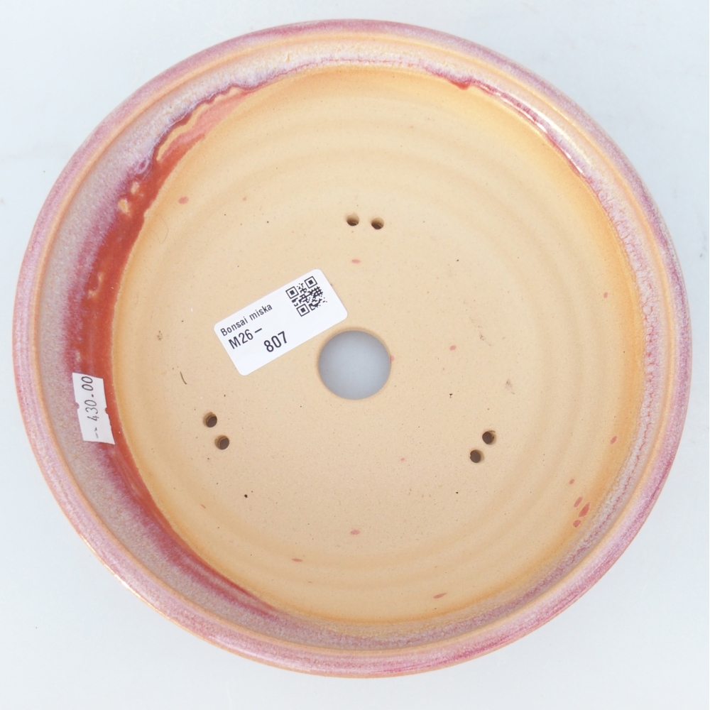 Bonsaischaal van keramiek 19 x 19 x 6 cm, roze