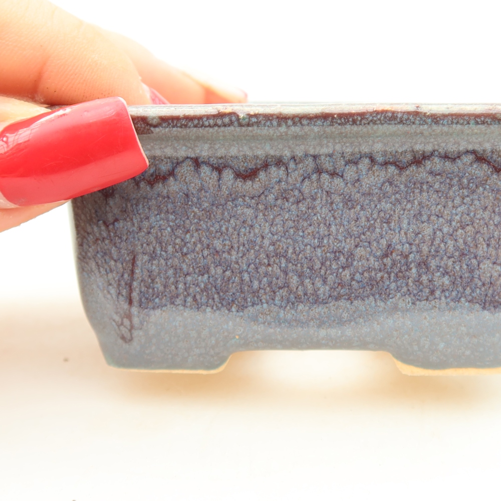 Keramische bonsaipot 7,5 x 5,5 x 4 cm, kleur grijs