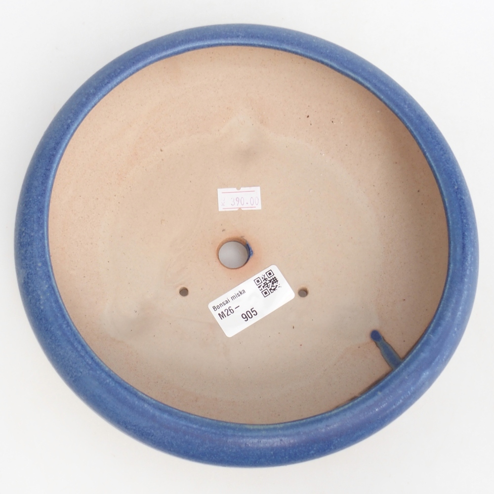 Bonsaischaal van keramiek 21 x 21 x 7 cm, kleur blauw