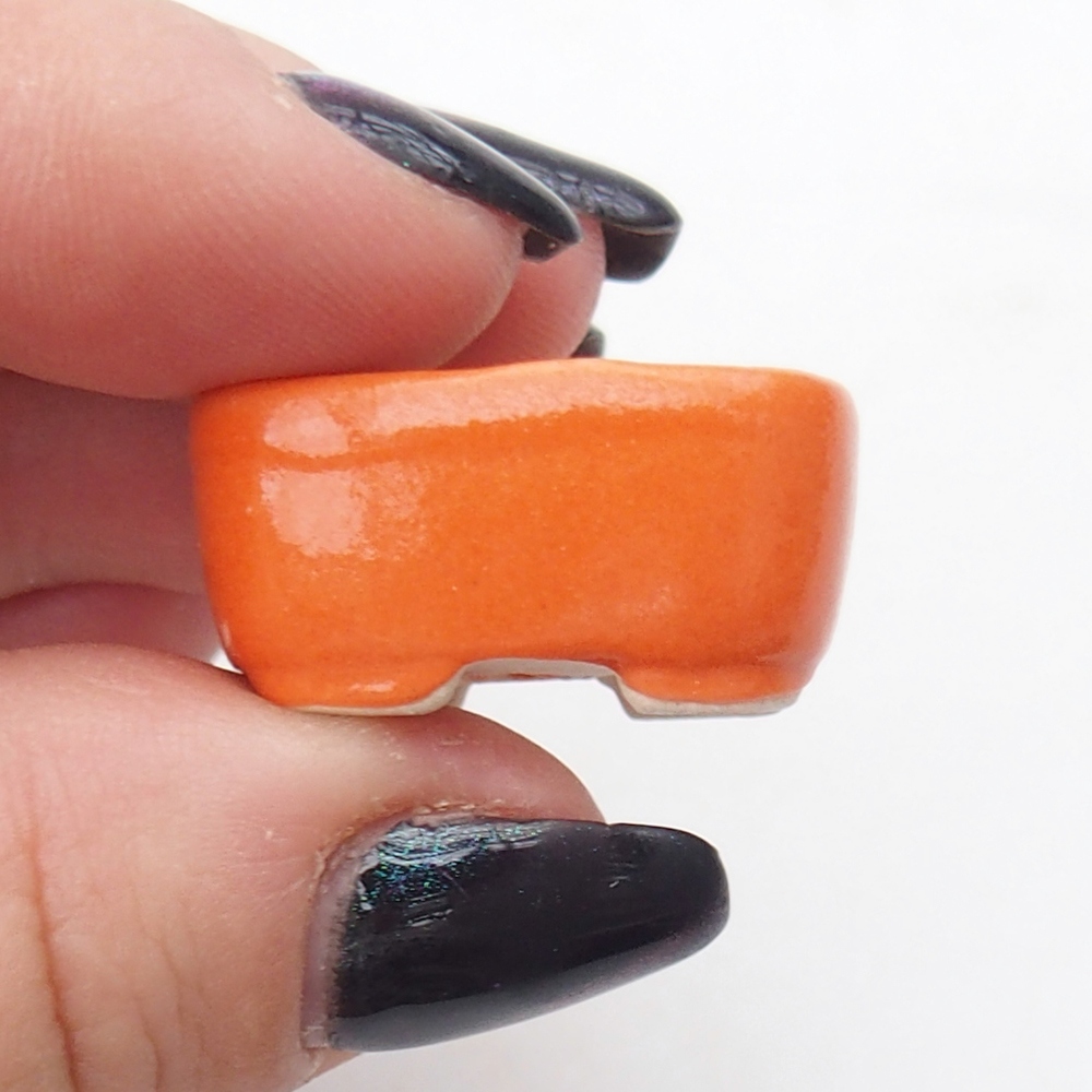 Mini bonsaischaal 2,5 x 2,5 x 1 cm, oranje