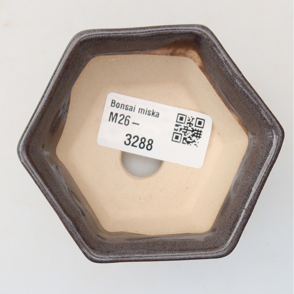 Keramische bonsaischaal 8 x 7 x 4 cm, kleur grijs
